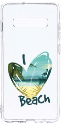 Husa Bestcase Compatibila cu Samsung Galaxy S10 Plus I Love Beach 2MM Soft Silicon prot cam T 835 