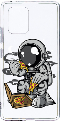 Husa Bestcase Compatibila cu Samsung Galaxy S10 Lite Astronaut Pizza 2MM Soft Silicon prot cam T 1004 