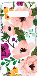 Husa Bestcase Compatibila cu Samsung Galaxy S10 Plus Pastel Flowers 2MM Soft Silicon prot cam T 629 