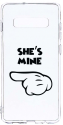Husa Bestcase Compatibila cu Samsung Galaxy S10 Plus Shes Mine 2MM Soft Silicon prot cam T 106 