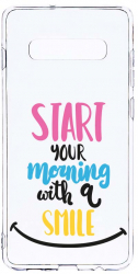 Husa Bestcase Compatibila cu Samsung Galaxy S10 Plus Smile At Morning 2MM Soft Silicon prot cam T 47 