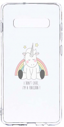Husa Bestcase Compatibila cu Samsung Galaxy S10 Plus Unicorn - I Dont Care 2MM Soft Silicon prot cam T 524 