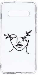Husa Bestcase Compatibila cu Samsung Galaxy S10 Plus Woman Abstract 2MM Soft Silicon prot cam T 736 