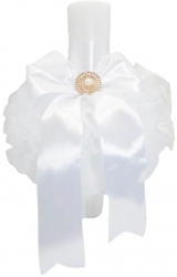 Lumanare eleganta pentru botez 32 x 18 cm Mini Bimbi 090323-AL Alb 