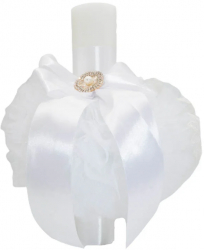 Lumanare eleganta pentru botez 32 x 18 cm Mini Bimbi 090323-ALL Alb 