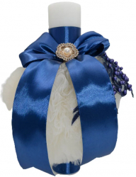 Lumanare eleganta pentru botez 32 x 18 cm Mini Bimbi 090323-BL Bleumarin 