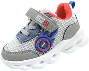 Pantofi sport ortopedici perforati pentru baieti Tom Miki C-T7992-K-23 Gri 