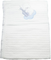 Pled 95 x 85 cm pentru baieti Mini Junior 1034 Alb 