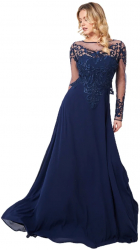 Rochie pentru petrecere sau banchet cu bust din dantela brodata si fusta din voal lunga cod 3260n 