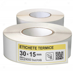 Role etichete termice autoadezive 30x15 mm 9000 etichete rola 