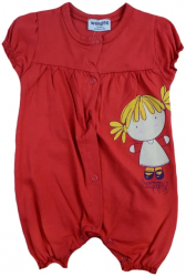 Salopeta de vara pentru fete Wendee BV04000130-68-74-cm Rosu 