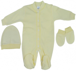 Set 3 piese salopeta cu maneca lunga caciula si manusi pentru copii Minipety 0068-14 Galben 