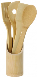 Set 5 ustensile bucatarie Koopman bambus 20 cm maro 