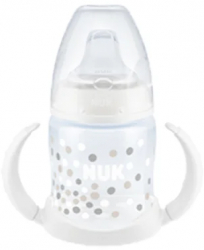 Biberon cu cioc din silicon si manere 150 ml Nuk First Choice 743793RZ Alb 