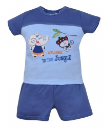 Compleu 2 piese de vara pentru baieti Koala Jungle 04-070B 74 cm Bleumarin 