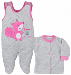 Compleu 2 piese salopeta si bluza pentru fete Koala 3193-R-80 Gri 