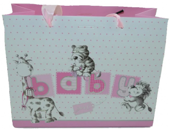 Punga pentru cadouri-Midex Baby Girl PCM7-R Roz 