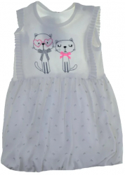 Rochita de vara pentru fete Bobas 3155-1-74-cm Alb