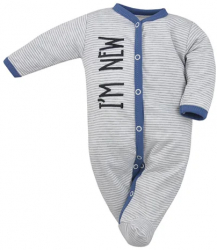 Salopeta cu maneca lunga pentru baieti Koala I m New 08-365A-56-cm Gri 
