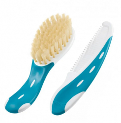 Set 2 piese perie si piepten Nuk 256236-A Albastru 