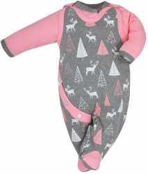 Set 2 piese salopeta si bluza pentru fete Koala Jelonek 05-276G1-68 Gri 