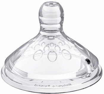 Set 2 tetine anticolici din silicon BabyOno 1455 Transparent 