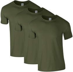 Set de tricouri barbati 100 bumbac 3 piese M Verde militar 