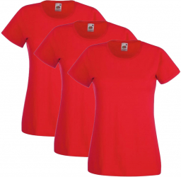 Set de tricouri dama 100 bumbac 3 piese Size XS Rosu 