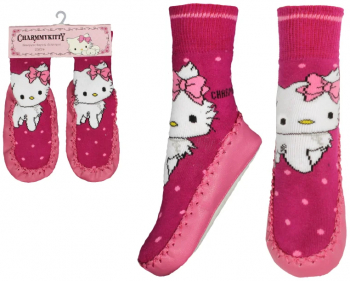Sosete cu talpa din piele pentru fete Charmmy Kitty E Plus M SACHK 5243076 SACHK 5243076 BD-27-28 