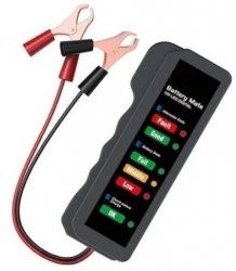 Tester de baterie si acumulator masina afisare diagnostic cu LED tensiune 12 V Negru 