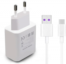 Incarcator Huawei P30 Pro P30 Pro NE Super Charge 40W HW-050450E00 5A cu cablu HL-1289 Type-C Alb 