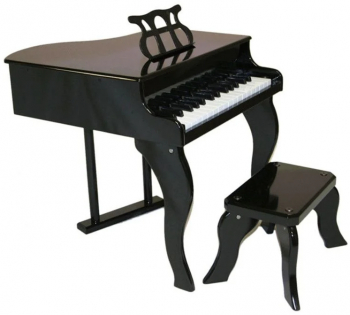 Pian de lemn pentru copii scaun inclus 48 cm negru 