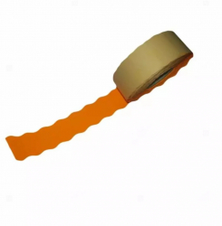 Etichete de pret fluorescente ondulate portocalii 26 x 12 mm 1500 buc rola 