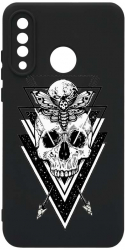 Husa Bestcase comp cu Huawei P30 Lite Skull SLIM 1.2MM Microfibra prot cam PB 191 