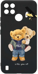 Husa Bestcase comp cu Realme C21 Teddy Bear Lift me up SLIM SLIM 1.2MM Microfibra prot cam PB 933 