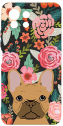Husa Bestcase comp cu Xiaomi Mi 11 Lite Dog and Flowers SLIM 1.2MM Microfibra prot cam PB 637 