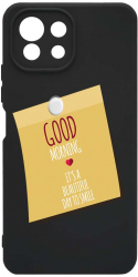 Husa Bestcase comp cu Xiaomi Mi 11 Lite Good Morning Sticker SLIM 1.2MM Microfibra prot cam PB 48 