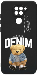 Husa Bestcase comp cu Xiaomi Redmi Note 9 Denim Style Teddy Bear SLIM 1.2MM Microfibra prot cam PB 930 