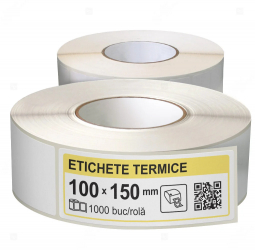 Role etichete termice autoadezive 100x150 mm 1000 etichete rola 