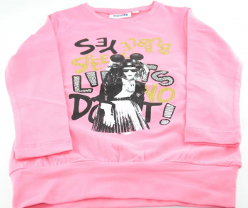 Bluza cu maneca lunga pentru fete Wendee OZFB39214-1-122 Roz 
