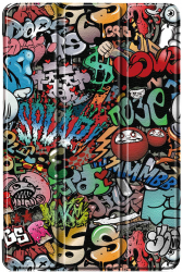 Husa Premium Book Cover Slim pentru Samsung Tab A8 10.5 inch 2022 SM-X200 / X205 / X207 - Graffiti