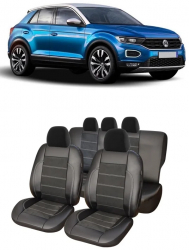 Huse scaune auto piele Alcantara Volkswagen T-ROC 2019-2022 