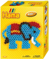 Set de 400 buc. margele de calcat HAMA Midi in cutie cadou cu o planseta Elefant 