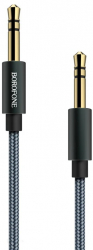 Cablu Borofone BL3 Audiolink Jack 3.5mm la Jack 3.5mm Dark Grey impletitura textila 1m