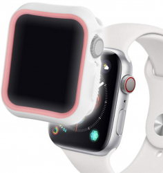 Carcasa Devia pentru Watch Case Apple Watch 4 44mm alb cu roz 