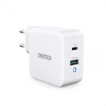 Incarcator de retea Choetech PD8002 Alb 65W 3 25A 1xUSB 1xUSB-C PD GaN Quick Charge 3.0 Compatibilitate larga