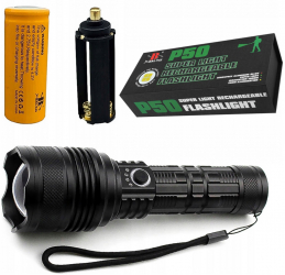 Lanterna tactica militara impermeabila reincarcabila 5 moduri iluminare cablu de reincarcare negru 