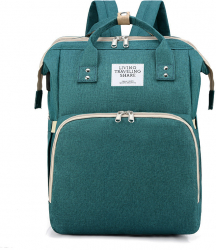 Rucsac multifunctional 3 in 1 ZEQAS geanta impermeabila patut pliabil integrat sau spatiu pentru schimbat scutece poliester verde 