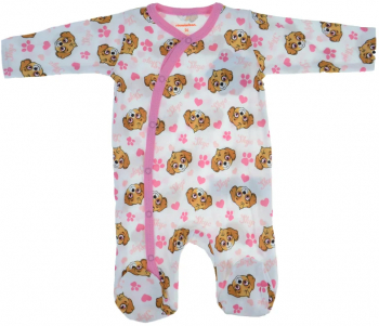 Salopeta cu maneca lunga pentru fete E Plus M Paw Patrol 381679-92 Alb 