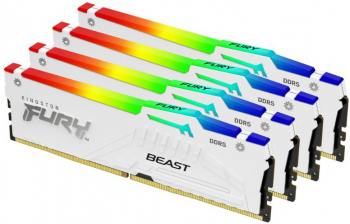 Memorie Kingston FURY Beast RGB White 64GB DDR5 5600MHz CL40 Quad Channel Kit 